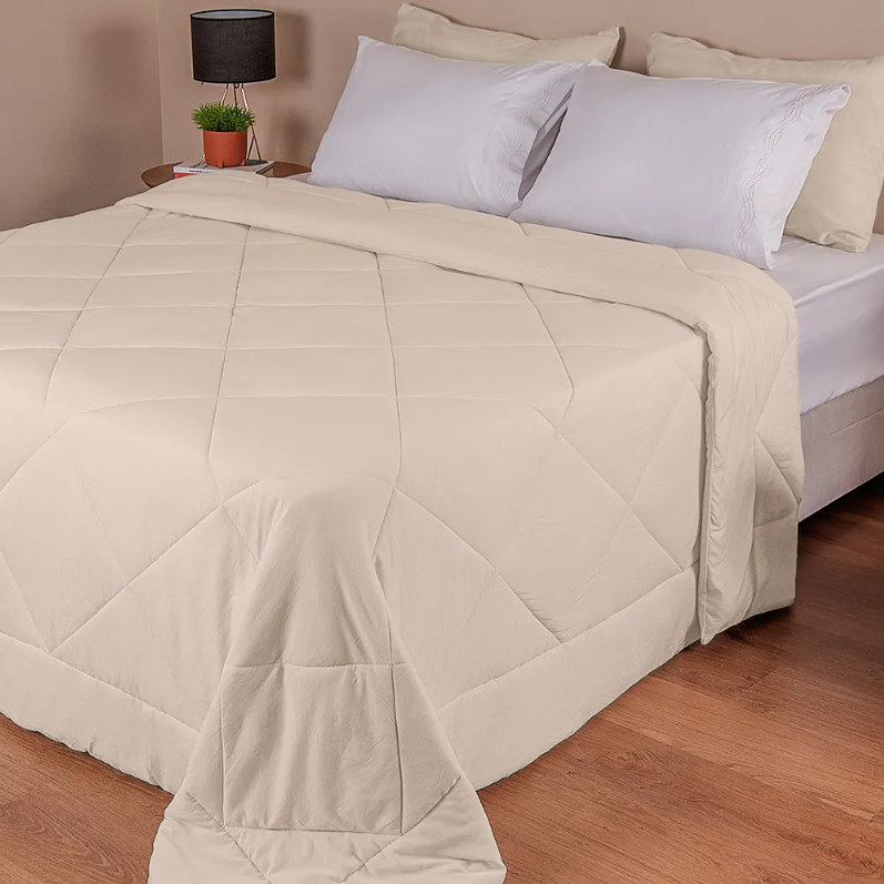 Edredom Casal Premium em Percal Acetinado Toque de Pluma 220x240cm BF Colchões