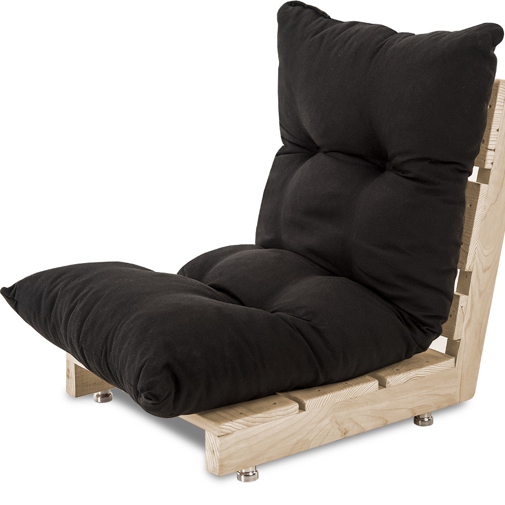 Futon Dobrável de Espuma Solteiro Preto 120x60 - BF Colchões