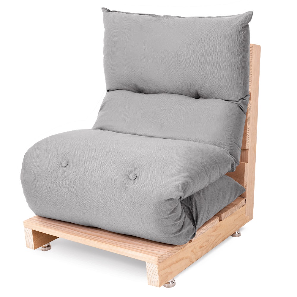 Futon Dobrável de Espuma Solteiro Cinza Claro 170x60cm BF Colchões