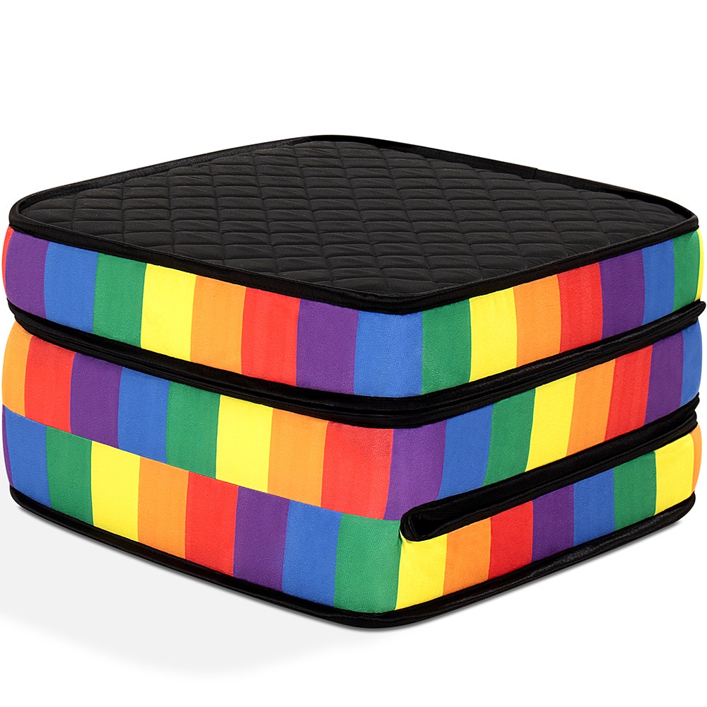 Puff 3 em 1 Multiuso Solteiro Dobrável D33 Rainbow BF Colchões